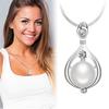 Fashion Jewelry Silver Plated Crystal Pearl Pendant Necklace Chain Women Gift
