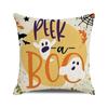 Halloween Decorative Cushion Cover Pumpkin Bat Wizard Ghost Pillowcase Suitable for Home Living Room Sofa Room Decoration