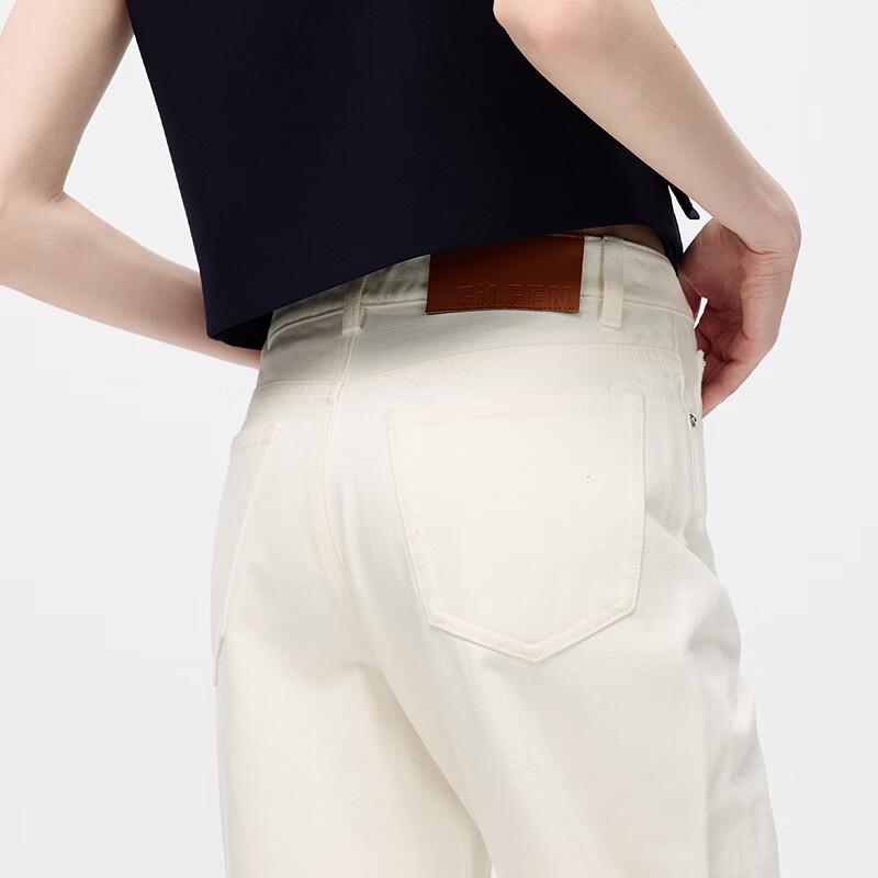 LANCY EUROPE EiLEEN ELITEE Straight Fit White Cotton Jeans