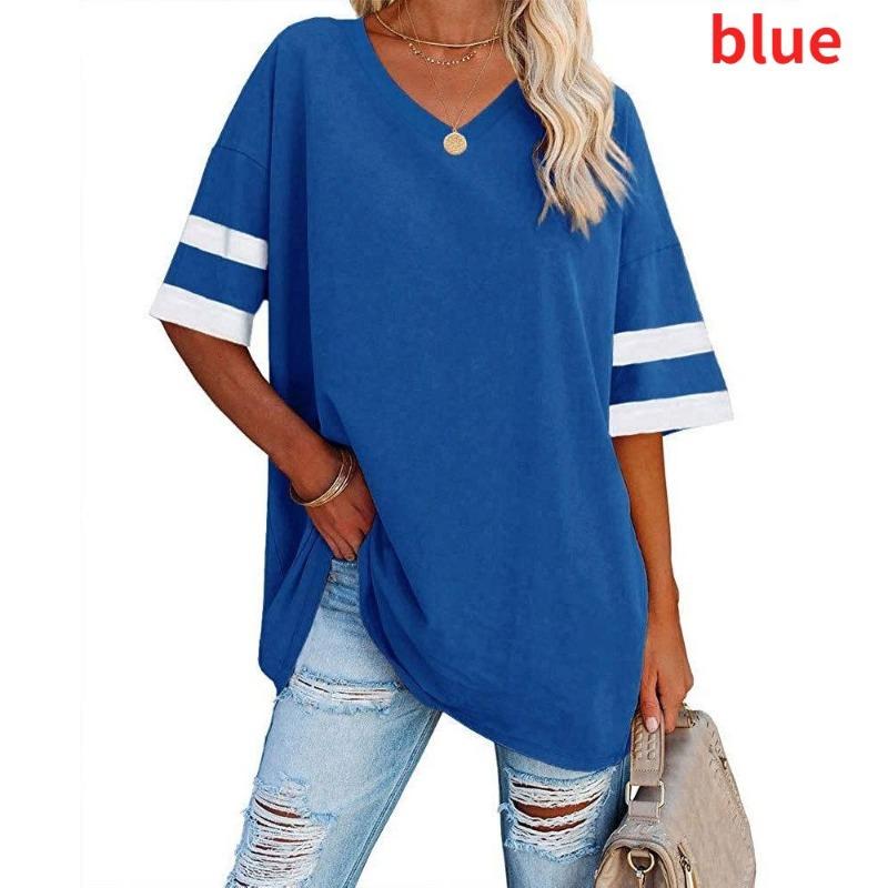 Women's Striped T-Shirt V-Neck T-Shirt Half Sleeve Comfort Top