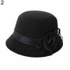 Women Retro Floral Bowler Hat Solid Color Cap for Party Prom Outdoor Travel