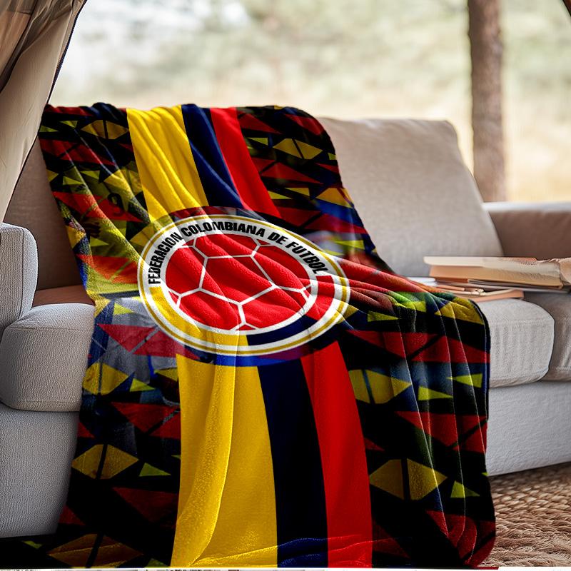 Colombian Soccer Federation Blanket Outdoor Flannel Blanket for Camping, Hiking, Garden Parties, Picnic Essentials,gift for family and friends