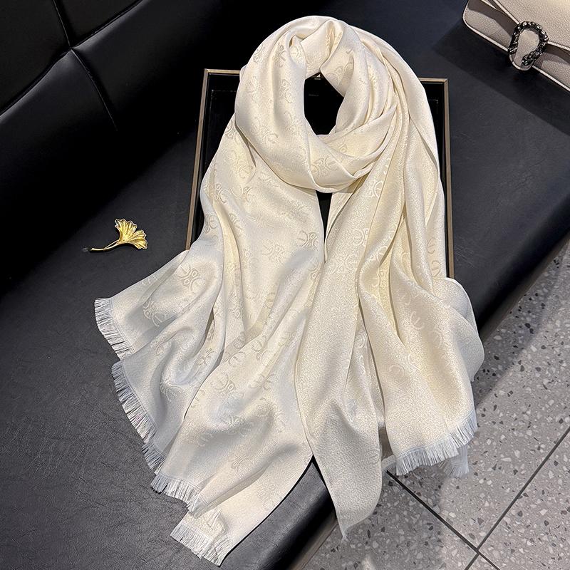 New Ladies Elegant Print Hijab Tencel Cotton Long Scarf With Four Seasons Sun Protection Scarf Decoration Shawl Wrap Headscarf
