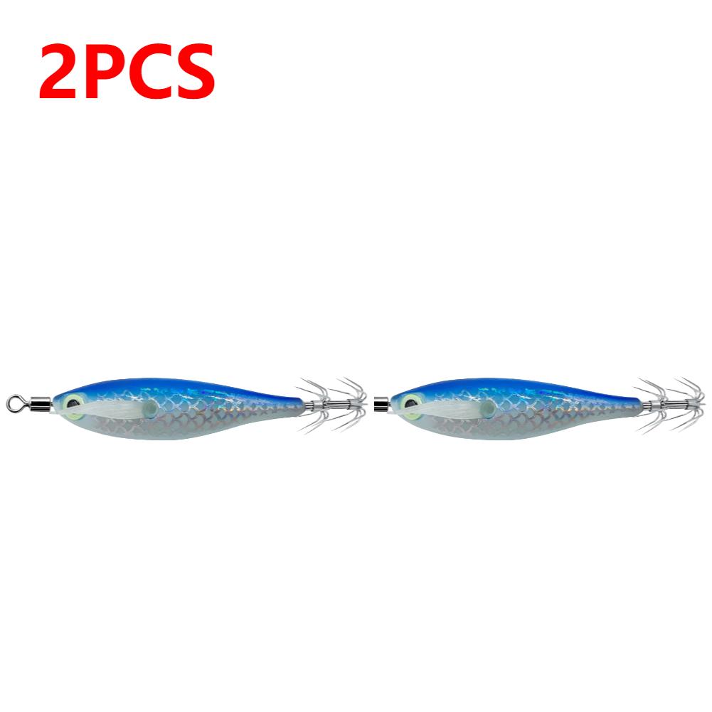 1-3 Stück leuchtender Tintenfischköder Haken Salzwasser Angelköder Künstliches Ei Holzgarnele Köder Meeresfischen Oktopus Sepia Tintenfischköder