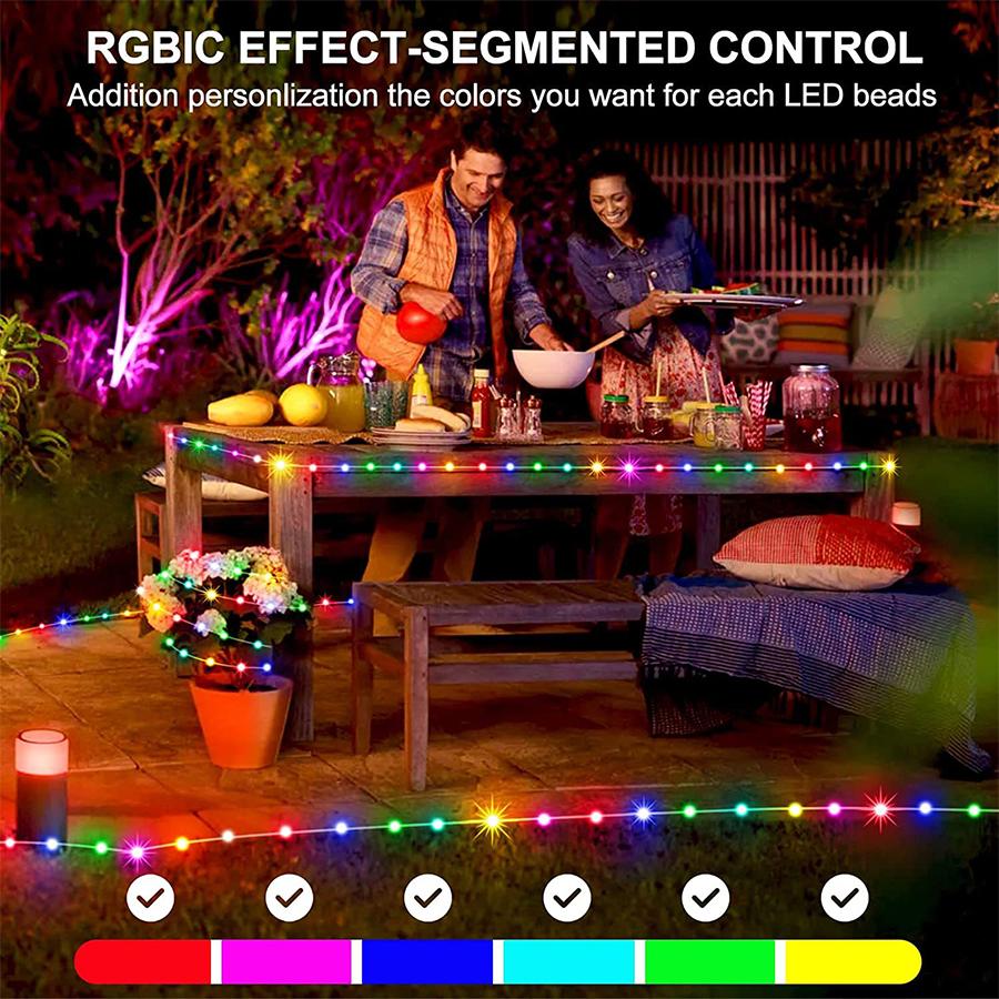 10M RGB LED String Lights WS2812B Smart IC APP Bluetooth Garland Fairy Lights Dreamcolor Garden Party Christmas Wedding Decor