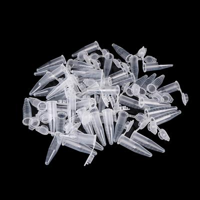 50Pcs 1.5Ml Lab Mini Plastic Test Tube Centrifuge Vial Snap Cap Clear