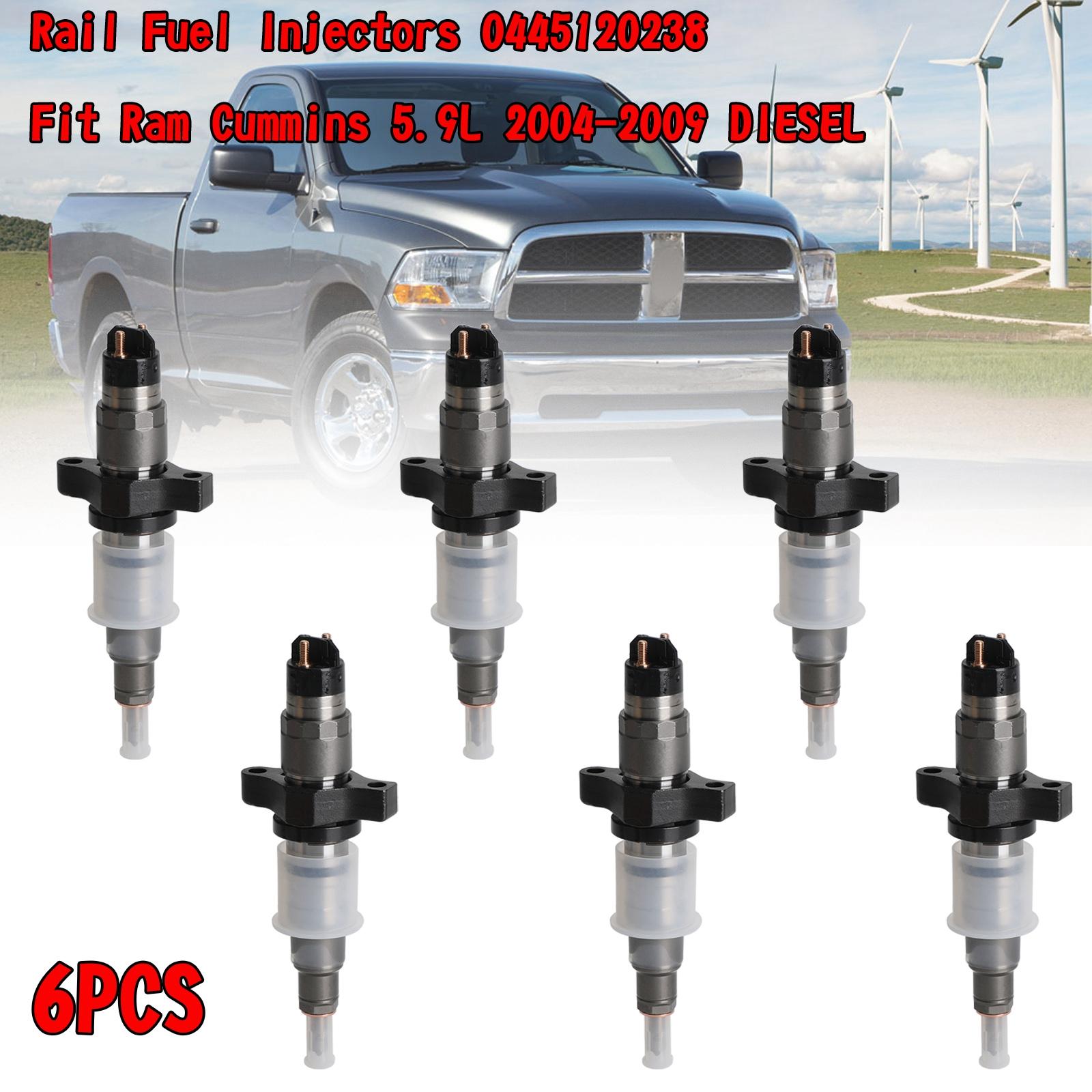 

6pcs Rail Fuel Injectors 0445120238 Fit for Ram Cummins 5.9L 2004-2009 DIESEL