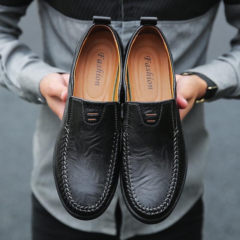 Men's Leather Shoes Simple Fashion Moccasins Genuine Leather Casual Shoes Men's Shoes Summer