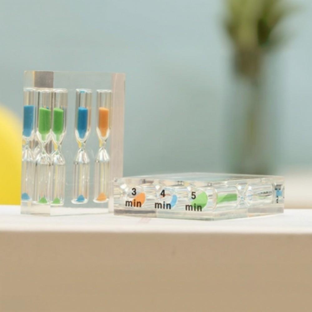 Portable 1/2/3/4/5 Minutes Hourglass 3 in 1 Sand Timer Clock Acrylic Hourglass Timer  School Use
