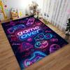 "Neon Game Over Carpet with Gaming Icons for Bedroom Decor" Suitable for use as an anti-slip for living room bedroom sofas