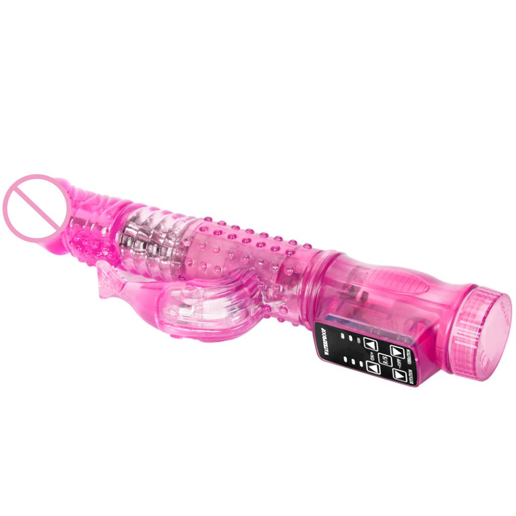 Waterproof Bunny Dildo G-Spot Multi-Speed Massager Mermaid Turn Bead Stick