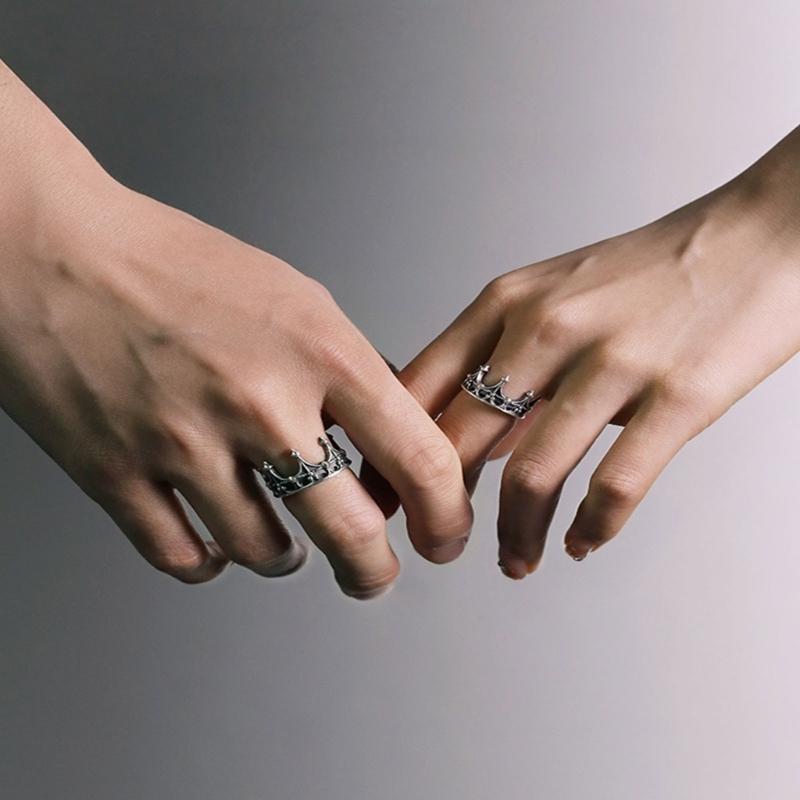 Practical Crown Open Ring Vintage Style Adjustable Size Alloy Jewelry Women Fashion Accessory for Fashion Outfits