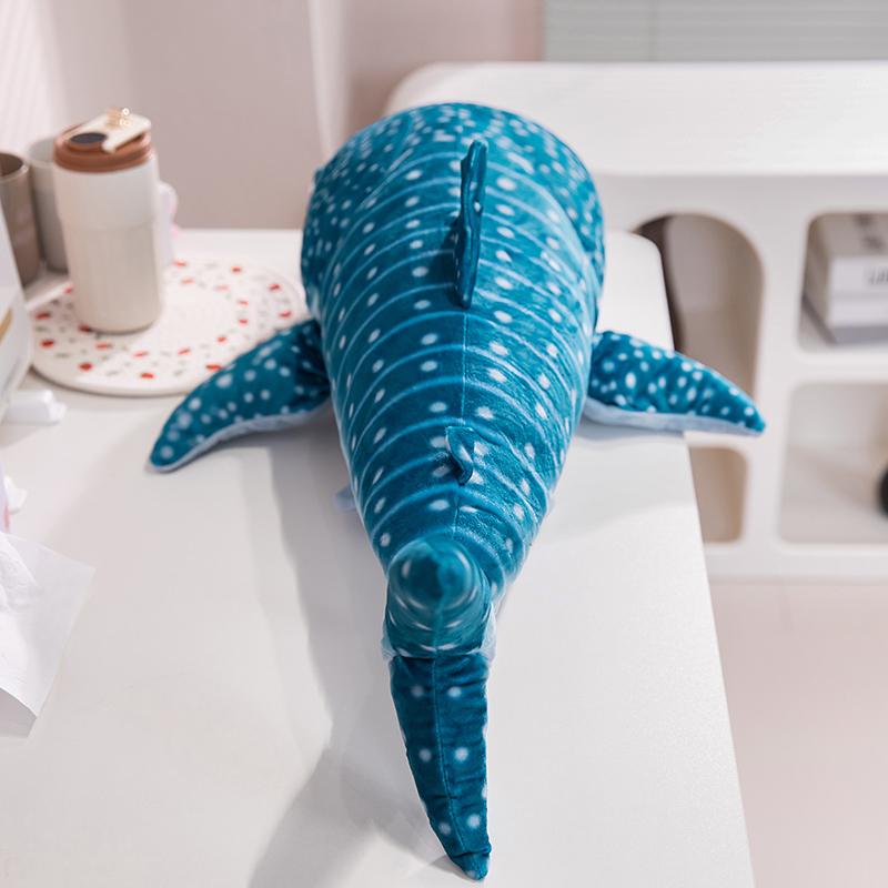 Simulation Cartoon Blue And White Shark Plush Toy Whale Baby Soft Animal Pillow Doll Children's Funny Birthday Gift