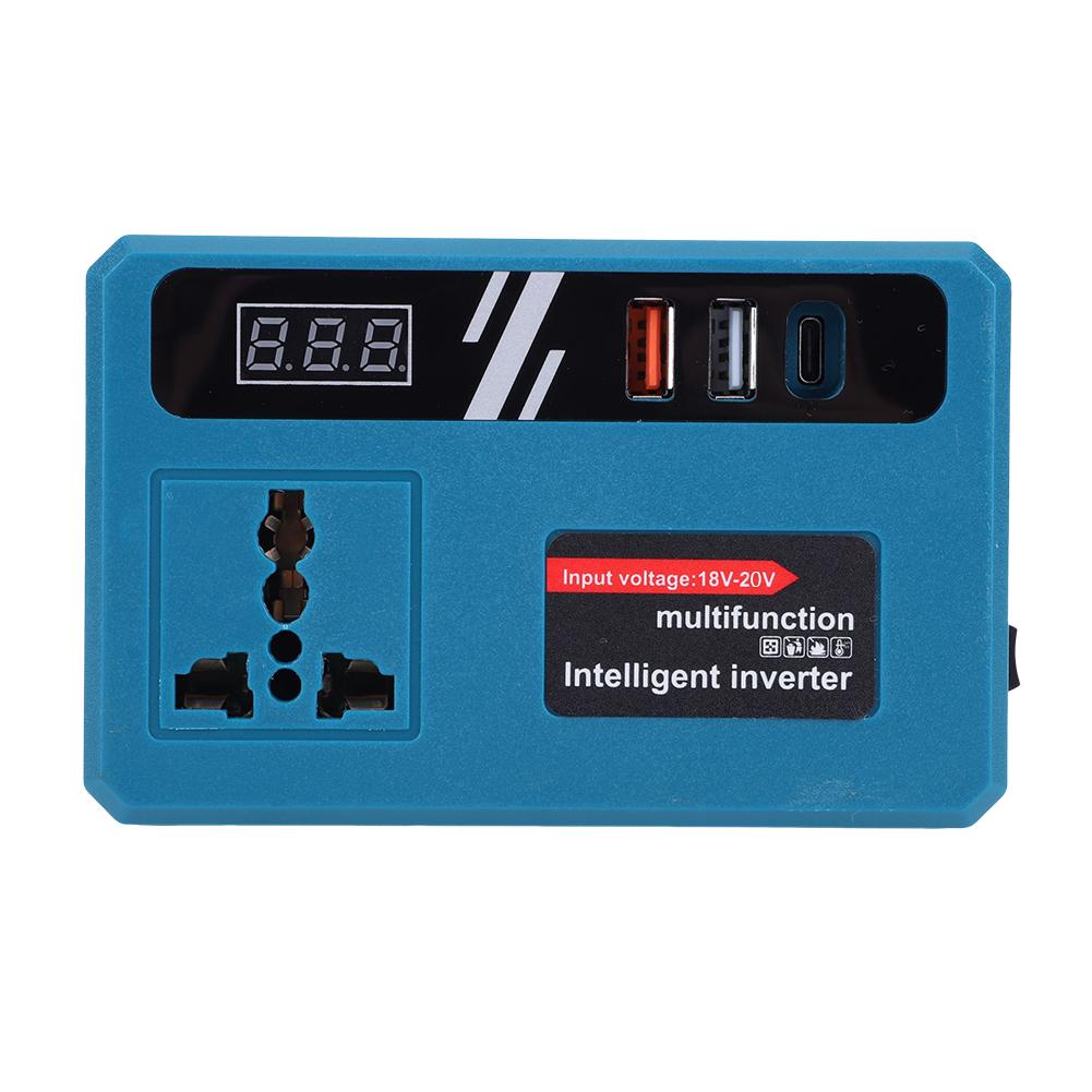 120W DC Inverter Adapter DC 18-20V To AC 220V Lithium Battery Inverter Electric Tool Battery Inverter for Makita 18V Battery синий