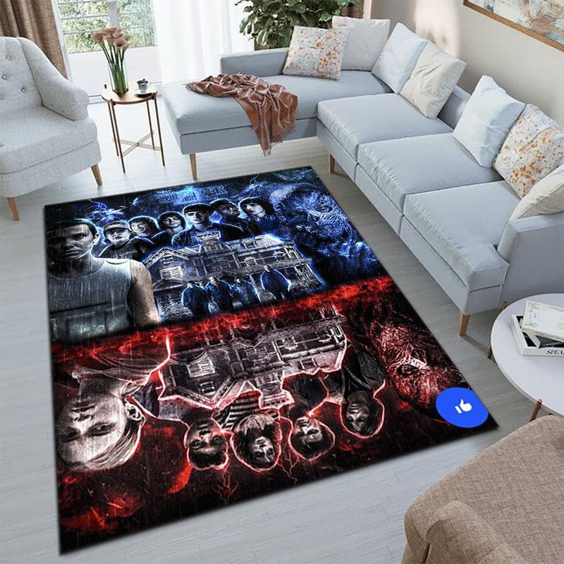 Halloween Horror Horror Theme Stranger Things Carpet Home Living Room Decoration Table and Chairs Anti Slip Door Mat Outdoor Picnic Mat Carpet A12