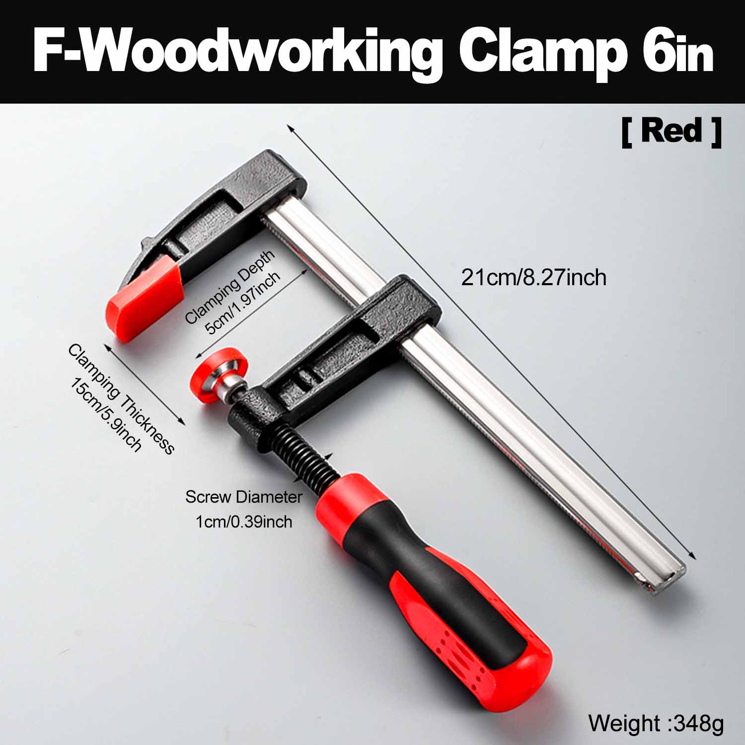 

Профессиональный быстрозажимной F-образный зажим – Промышленный металлический/деревянный зажим – Высокопрочный ручной инструмент для деревообработки и металлообработки красный