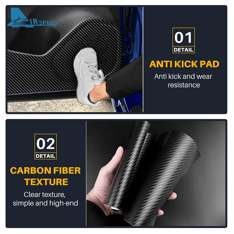 Door Anti-kick Pad For For Honda Fit JAZZ 2015 2016 2017 2018 LHD RHD Car Leather Carbon Mat Interior Trim Accessories