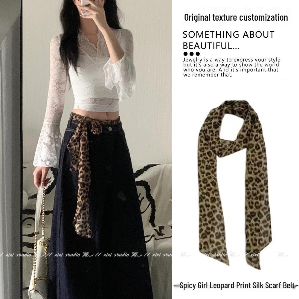 Silk Polka Dot Tie Waist Scarf: Long, Narrow Belt & Ribbon for Trousers, Waist Cincher, or Accessory