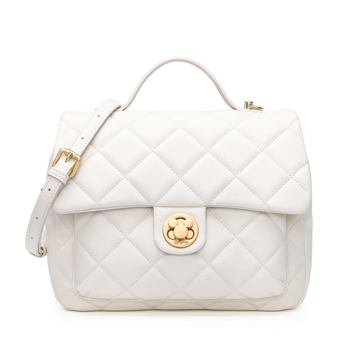 

New Disney PU Handbag, Shoulder Bag, Shoulder Bag Regular Women s Ecru/Black DHF41410-A 27.9*9.9*22.1CM