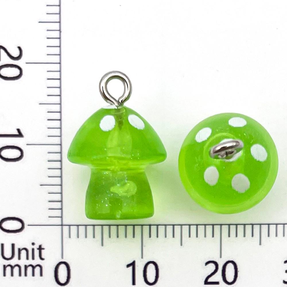 10 Colorful Luminous Resin Mushroom Charms for DIY Jewelry & Accessories