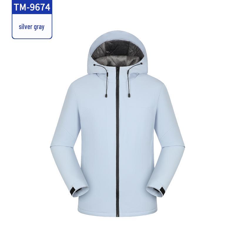 Customized Windproof Hooded Work Jacket with Logo and Embroidered Graphics