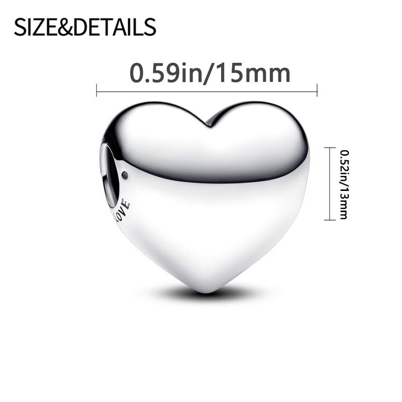 New In Color Heart Shape Charms Beads Fits Bracelet Bangle Necklace For Women Luxury Diy Jewelry Daily Party Festival Gifts