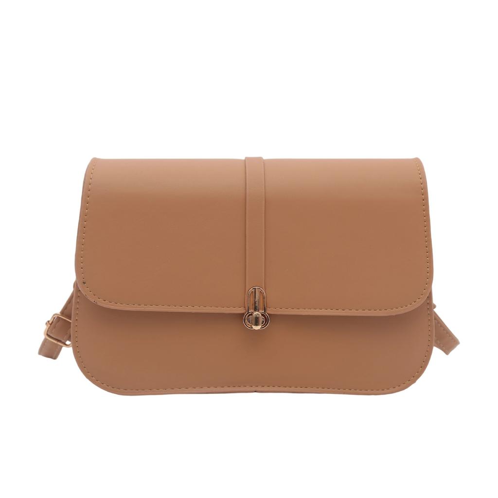 Retro solid color shoulder bag texture PU women's bag autumn new small square bag trend niche versatile messenger bag