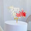 10 STUKS Gelukkig Nieuwjaar Taarttopper Acryl Cupcaketopper Kerst Dessert Insteek Voedselprikkers voor Nieuwjaar Afstudeerfeest Benodigdheden Bedankjes