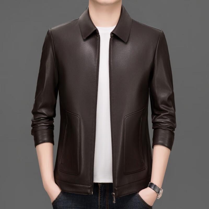 

Мужская повседневная куртка из искусственной кожи с лацканами 3XL