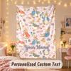Custom Personalized Tapestry,Peter Rabbit Print Custom Name Text Wall Art Hanging for Bedroom