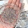 100Pcs Colorful Mini Nail Crystal Diamonds - round Flat Bottom Glitter Rhinestones for Nail Art Manicure Decoration
