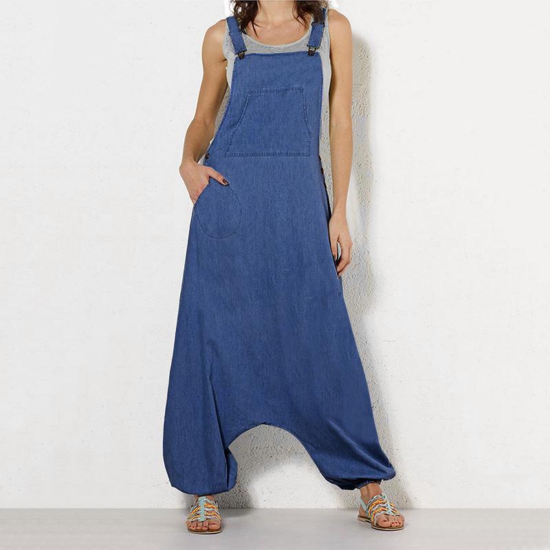 Buy VONDA Women's Fashion Sleeveless Straps Overalls Jumpsuits Sexy