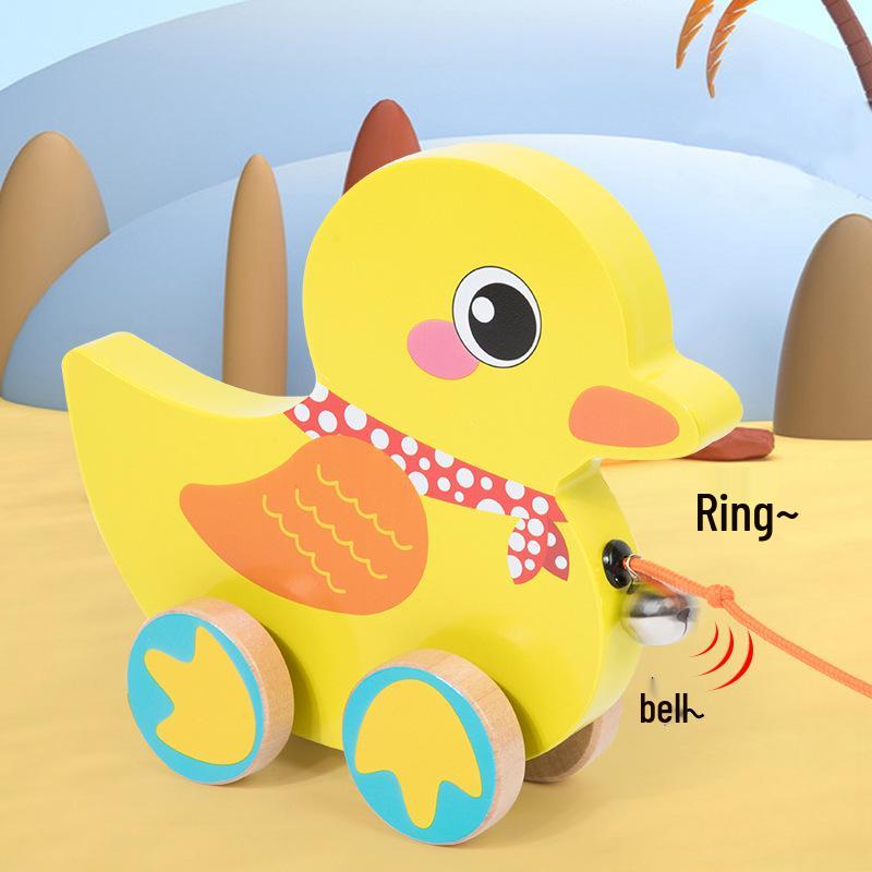 Cartoon Animal Pull Cart and Leash - Early Education Toy for Infants 0-3 Years