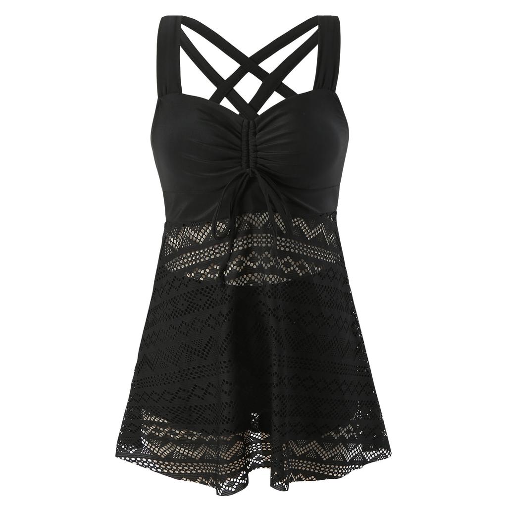 Sommer Store badedrakter Tankini-sett Dame Plus Size Badetøy Strandklær Todelt badedrakt Sportsbasseng Dame Badedrakt