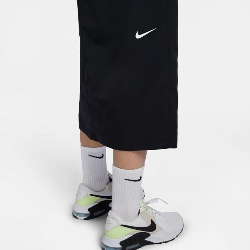 Nike Sportswear Solid Color Mid-Rise Comfortable Casual Long Skirt Women skirts Black HJ1513-010