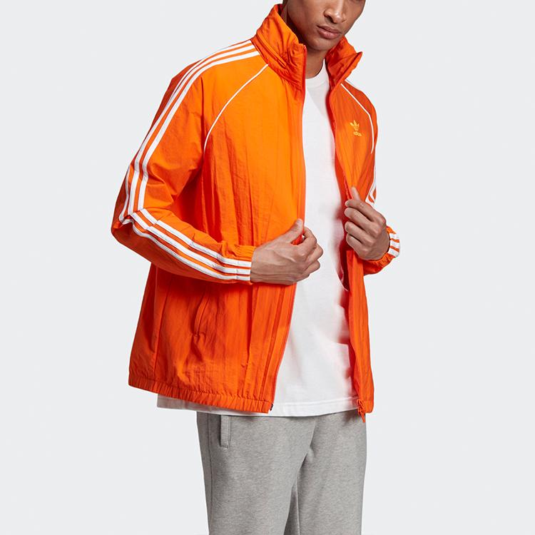 Adidas Originals Clover Full-Zip Sports Casual Jacket Men Jackets Orange Yellow ED6084