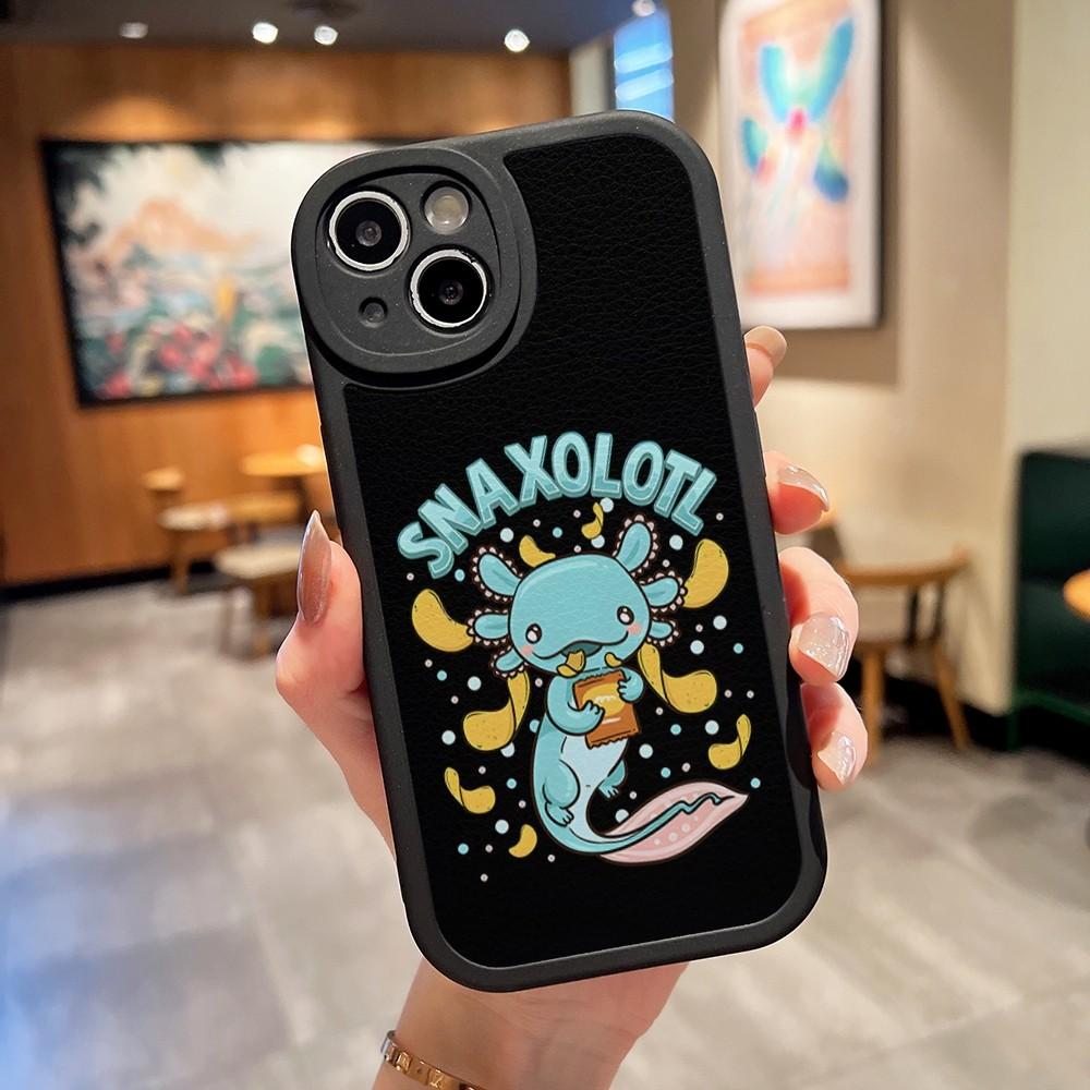 Axolotl and Ramen Phone Case For Apple Iphone 14 flirtatious Pro Max11 13 12 Mini X Xr Xs 8 Puls Se Lambskin Silicone Cover