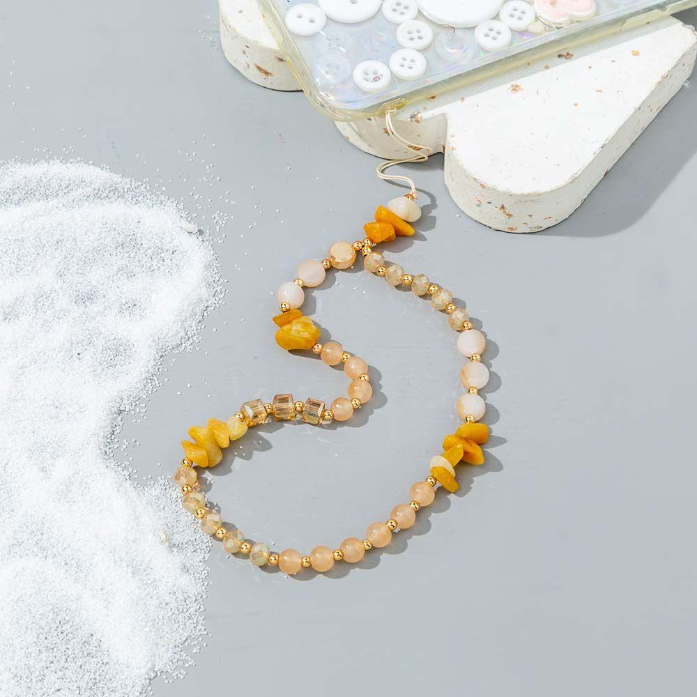 Phone Chain Mobile Phone Strap Crystal Stone Beads Lanyard Cell Phone Lanyard Letter Beads Chain
