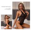 Women Sex Bodysuit Hollow Out See-through Fishnet Rhinestone Decor Sleeveless High Elasticity Thin