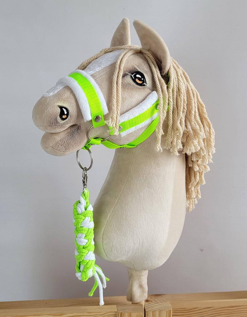 Hobby Horse Rope Lead - Neon Green/White