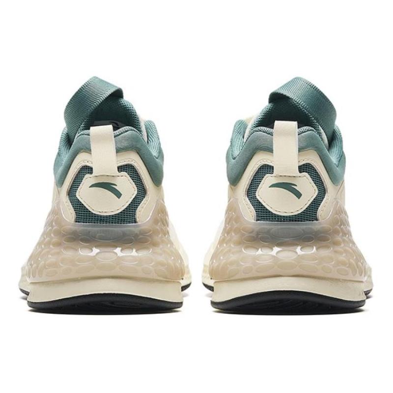 Anta C37+ Slip Resistant Abrasion Resistant Low Top Casual Running Shoes Men's Beige White Green Sneakers 922235537-6