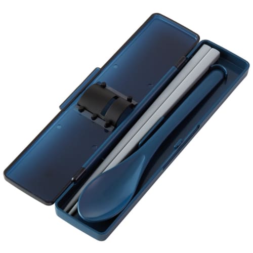 Skater Combo Set, Antibacterial Chopsticks and Spoon, 21cm, Midnight Blue, CCS45SAAG-A