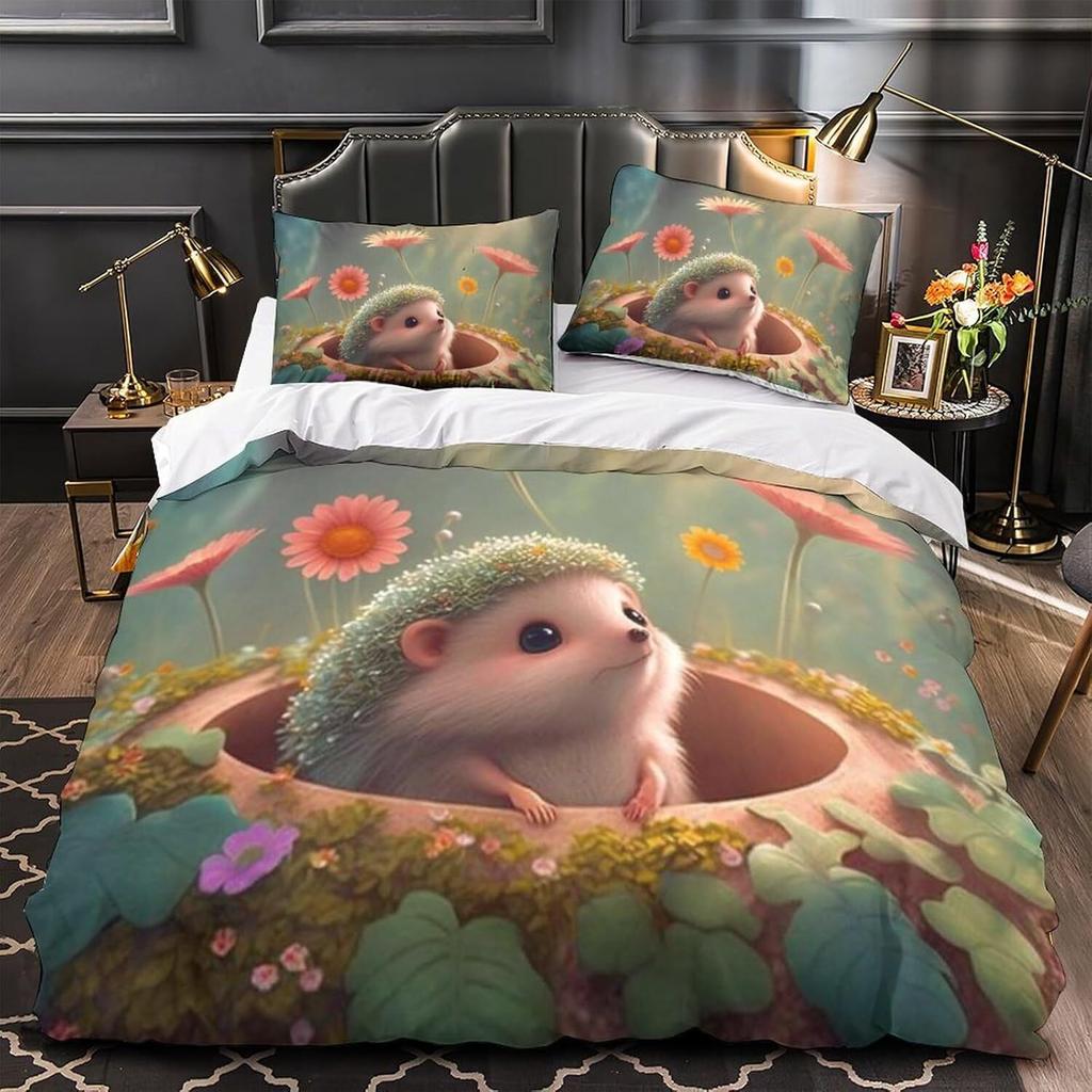 3D Tiger Rabbit Snake Pig Snail Unicorn Chick Fish Doona Duvet Quilt Cover Set