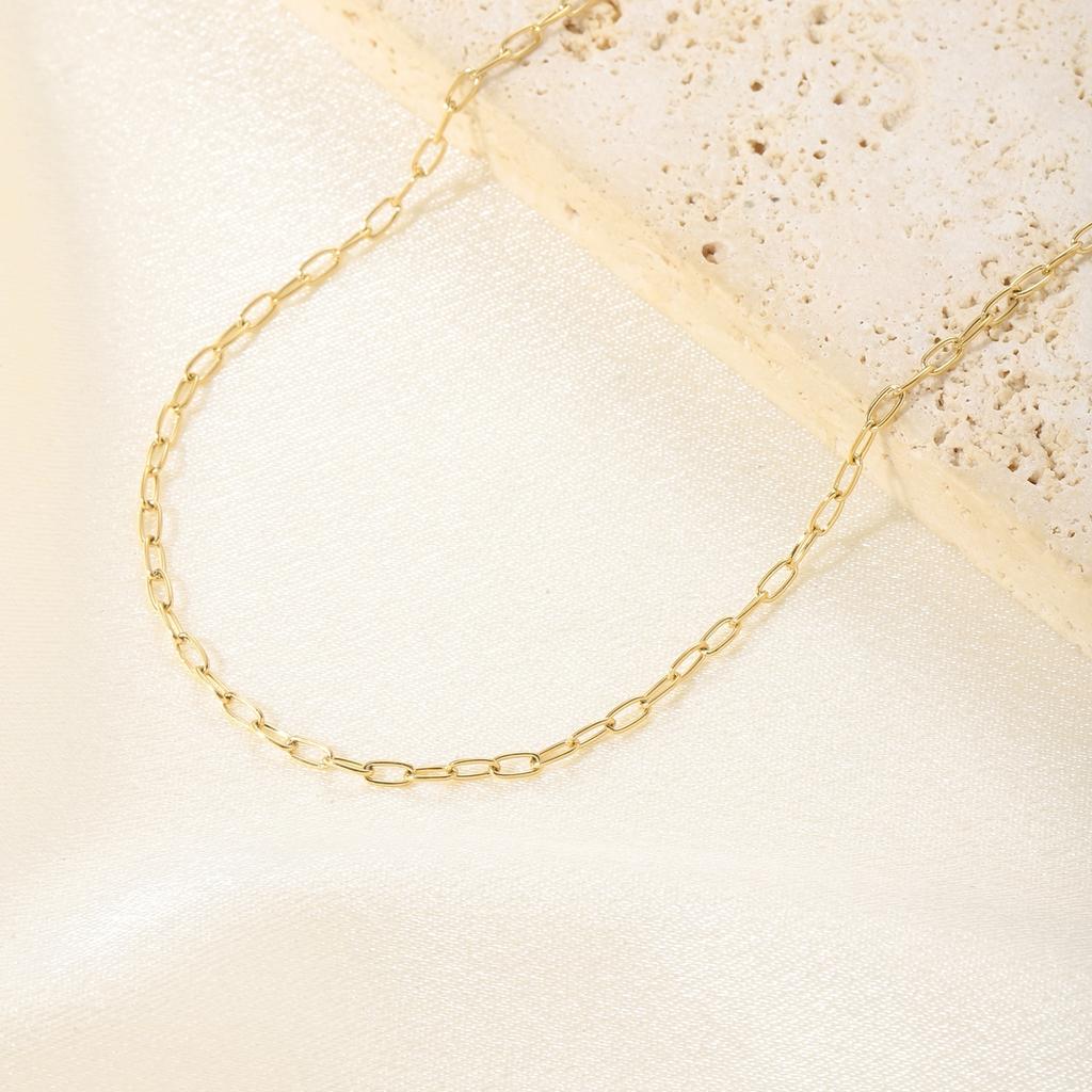 CARLIDANA Elegant 316 Stainless Steel Cuban Paperclip Link Chain Choker Necklace Jewelry for Fashionable Adults and Sophisticate