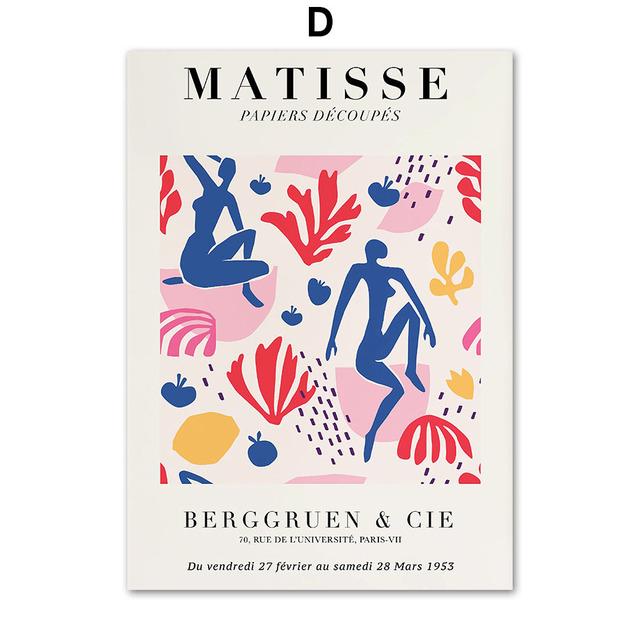 Poster e Stampe Astratte di Foglie Vintage Matisse Paesaggio Nordico Arte da Parete Pittura su Tela Immagine da Parete per Decorazione Soggiorno