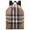 Burberry Mochila de Lona com Couro Regular Masculina Marrom Bétula 80845501