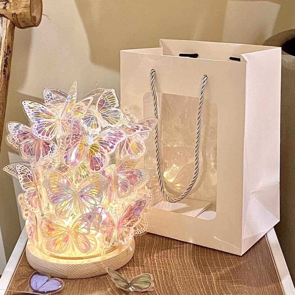 Luminous Butterfly Night Light Ornament - Ancient Style for TV Cabinet or Desk Decor