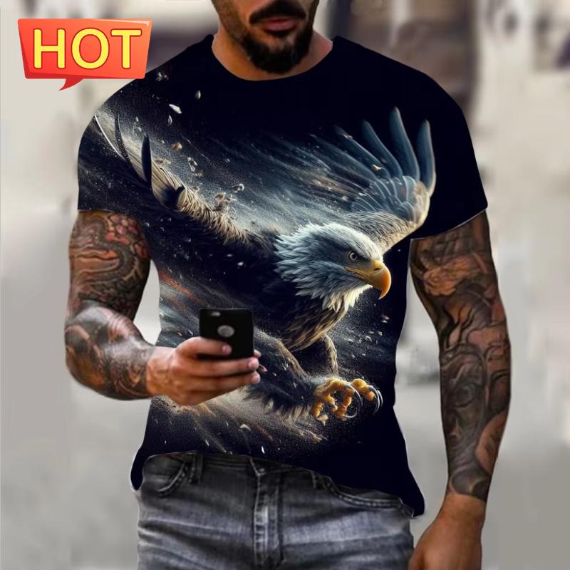 Fashion Animal Eagle Graphic T Shirt For Man Women 3D Printed Short-Sleeved Tees Fashion Plus Size Men's Tops Casual Kids Tops