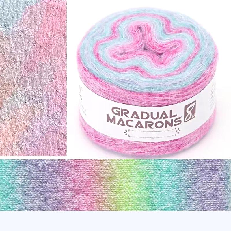 1Roll Mohair&Wool Iridescent Color Crochet Hand Knitting Brightly Scarves