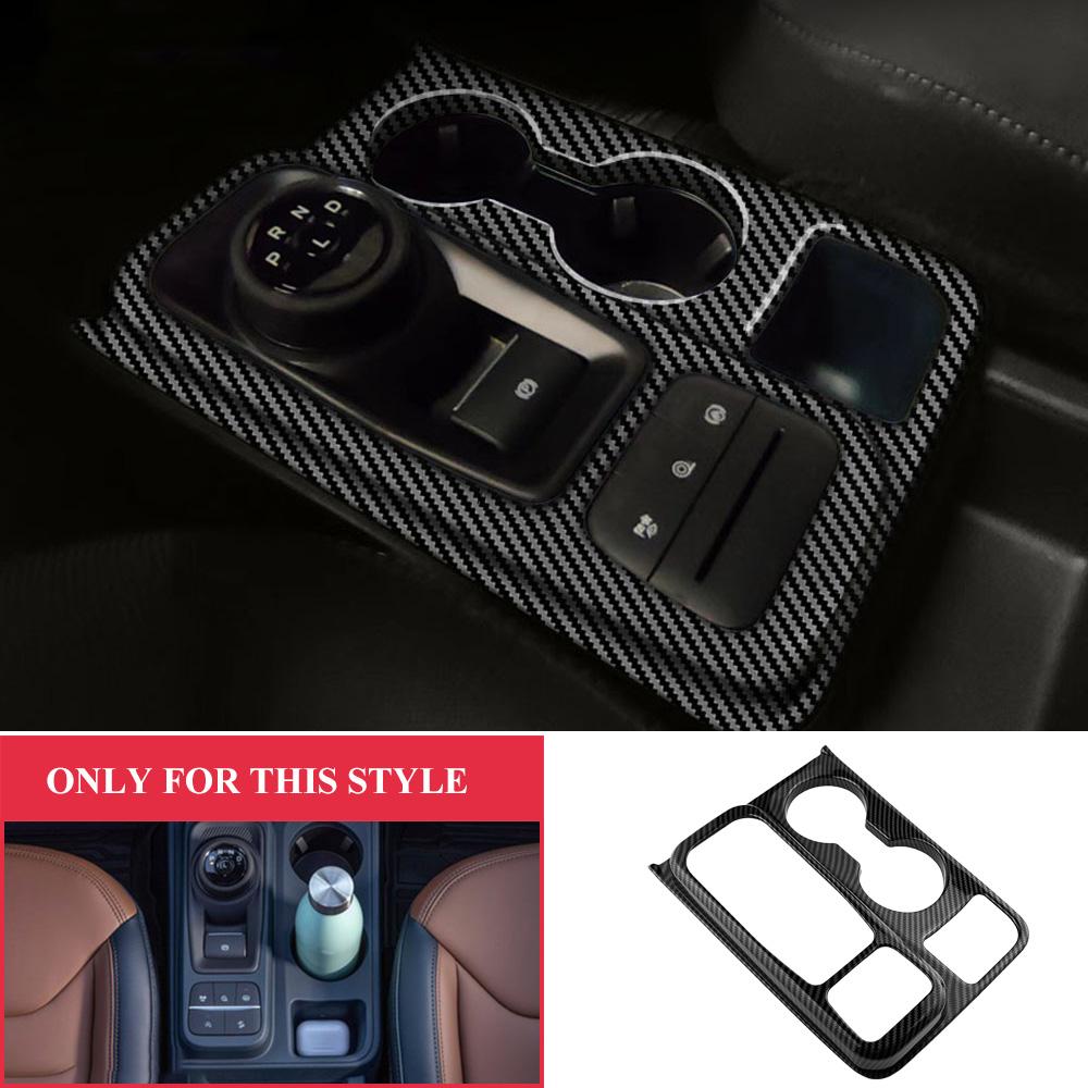 Gear Shift Panel Trim Decor Sticker for Ford Maverick Pickup 2025-2025 LHD Central Control Cup Holder Cover ABS Carbon Fiber Acc